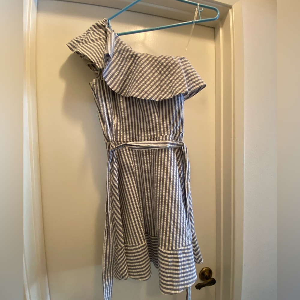 Ibis off the shoulder striped summer dress with belt. Worn once. Size Medium